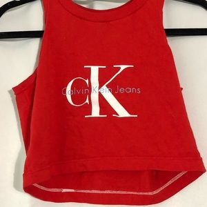calvin klein reworked crop top